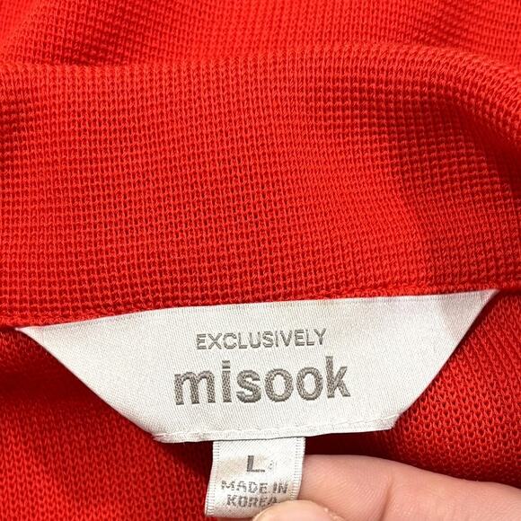 Exclusively Misook Size L Knit Blazer Jacket Bright Poppy Red Orange Unstructure - Picture 5 of 12